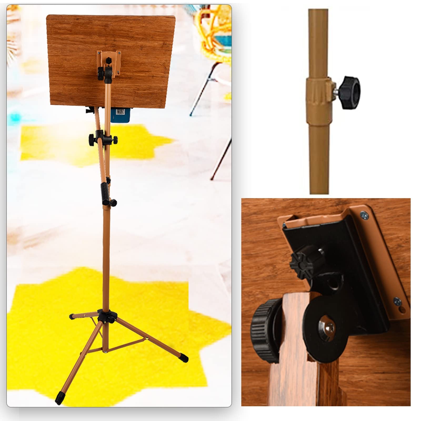 Atril para Partituras con Soporte para Violín, Atril para Partituras con Soporte para Teléfono Y Micrófono, Adecuado para Conciertos, Escuelas, Presentaciones De Orquesta,