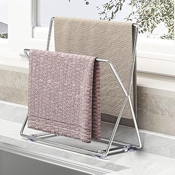 SUS304 Stainless Steel Dish Cloth Rail for Kitchen, Kitchen Towel Holder, Swedish Dishcloth Holder, Dish rag Hanger, Dish Towel Holder for All Types of Sinks and Smooth Surfaces