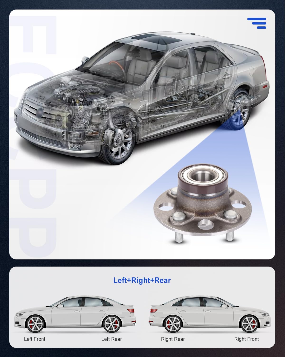 ECCPP 2pcs Rear Wheel Hub Bearing Assembly 512323 for Honda Fit 2007-2013 2013: Gas,for Honda Insight 2010-2014 All Models W/ABS