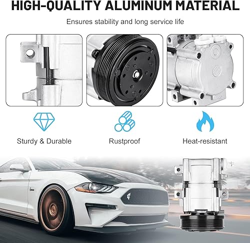 Miniatura 5 de Nuevo compresor de aire acondicionado de CA con embrague para Ford Contour 1995-2000 2.5L, para Contour 2000 2.0L, para Ford Escape 2001-2007 3.0L,