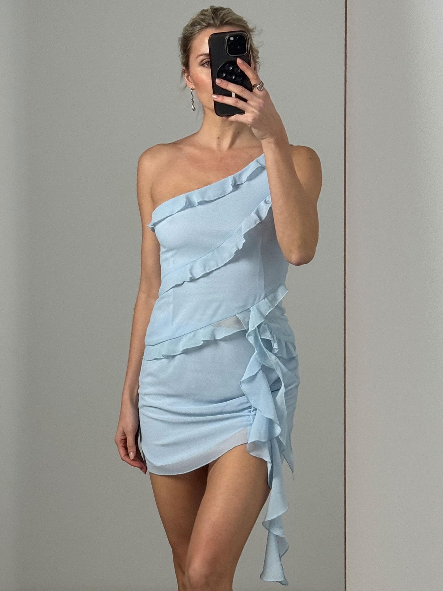 LeGer Gabriele Top - Top da donna monospalla con balze - vestibilità aderente - top con orlo asimmetrico - moda per donna - di Lena Gercke - taglie 34-44