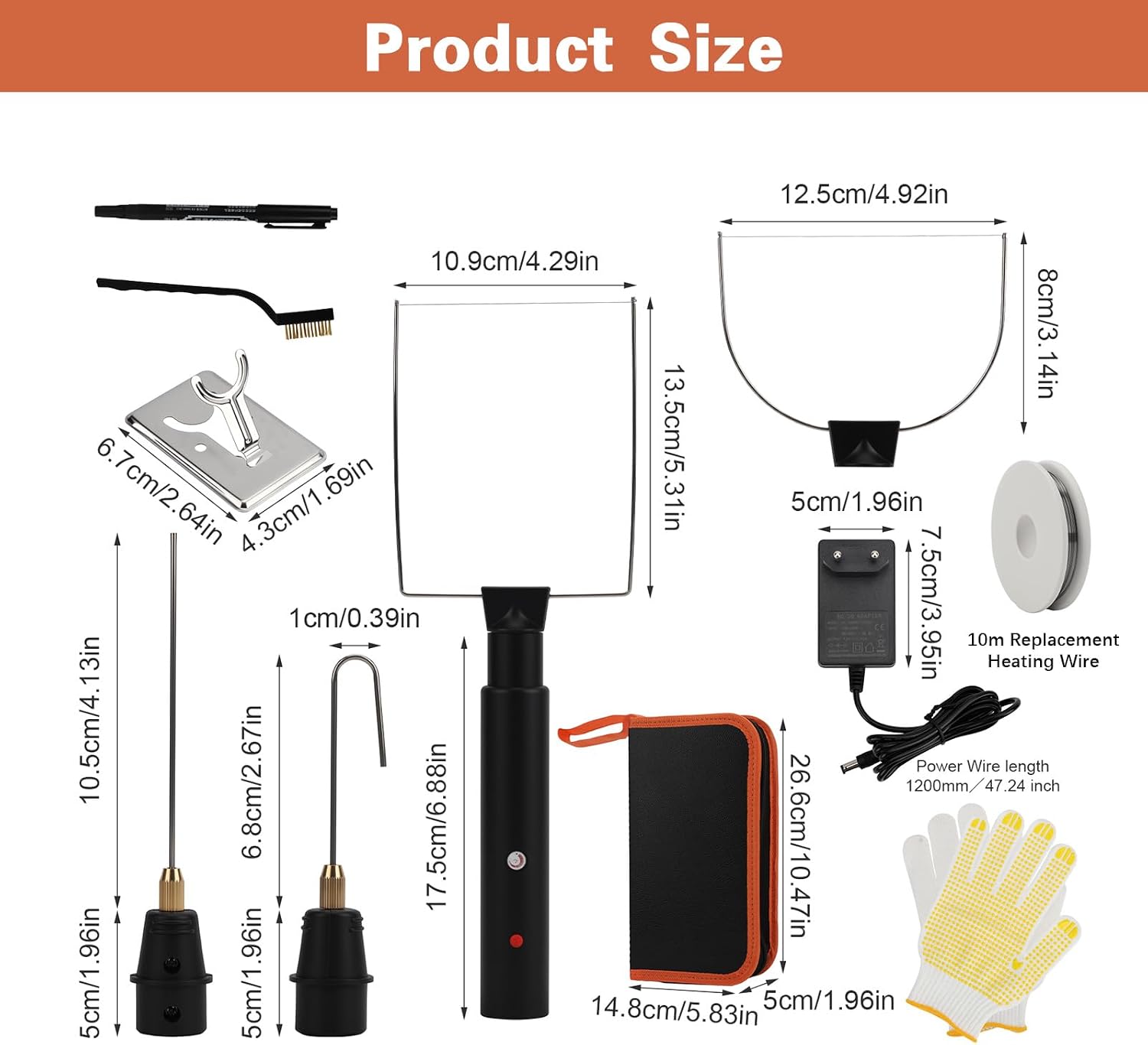Qivine 4-in-1 Foam Cutter, 90-250V Hot Wire Knife Foam Cutter Tool, 18W Electric Styrofoam Foam Board Cutting Tool with 4 Cutting Machine Pen Power Adapter for DIY Craft, Foams Carving & Digging
