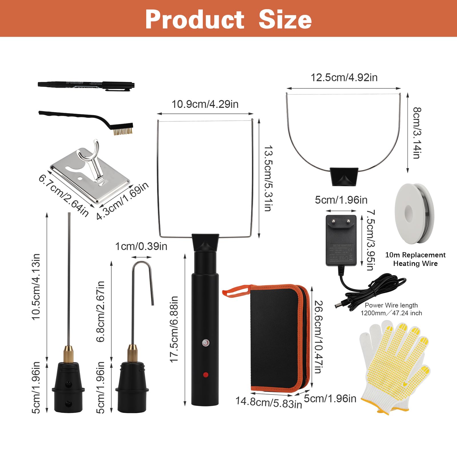 Qivine 4 in 1 Electrique Decouper de Polystyrène avec Régulateur Température, 24W Mousse a Decouper avec Adaptateur et Poignée, Fil Chaud Découpe Polystyrène pour Spongieuse, Projets de Bricolage