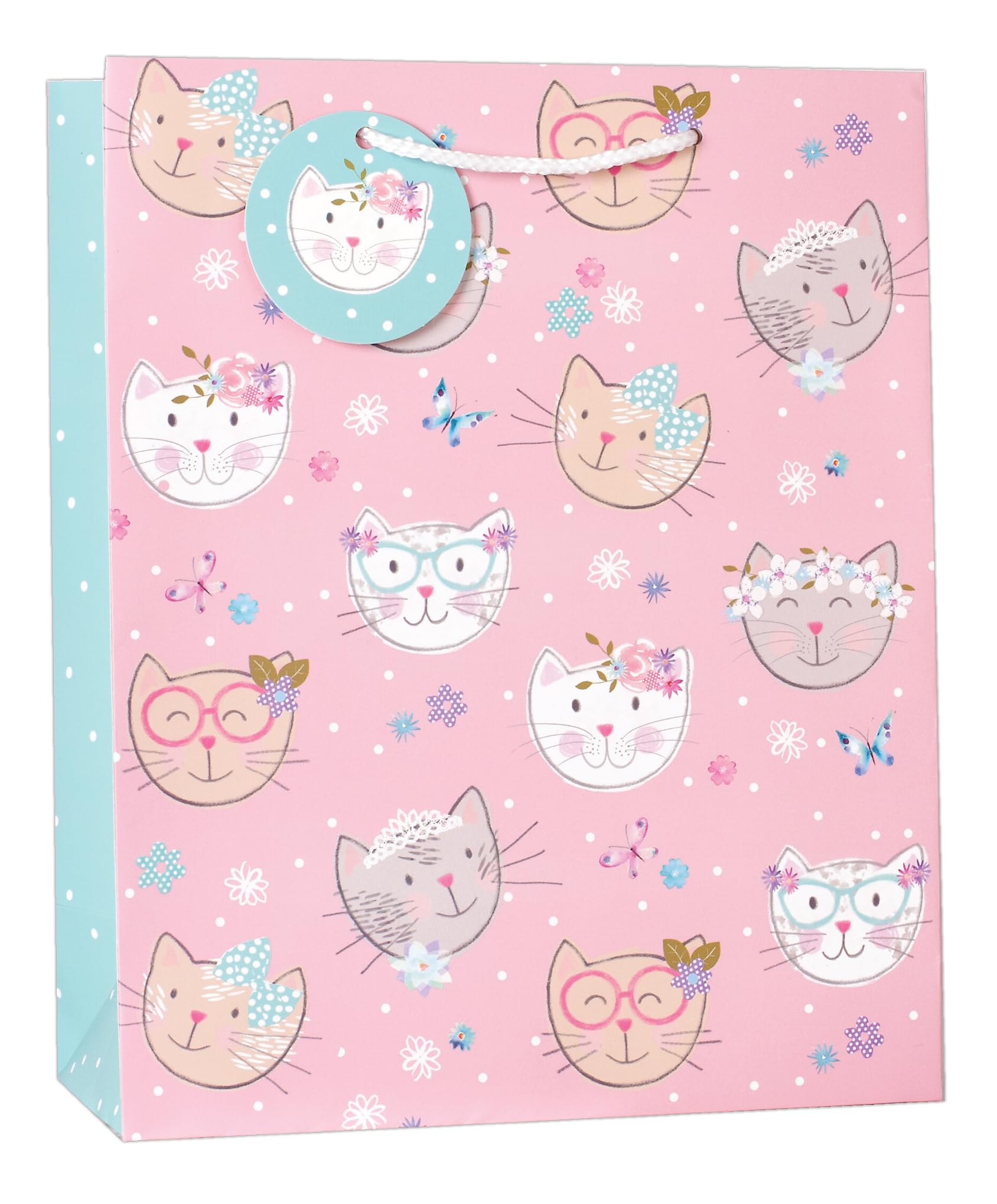 AbbeyShake gift bags large size multidesign - Pack of 6 (Pink kitty)