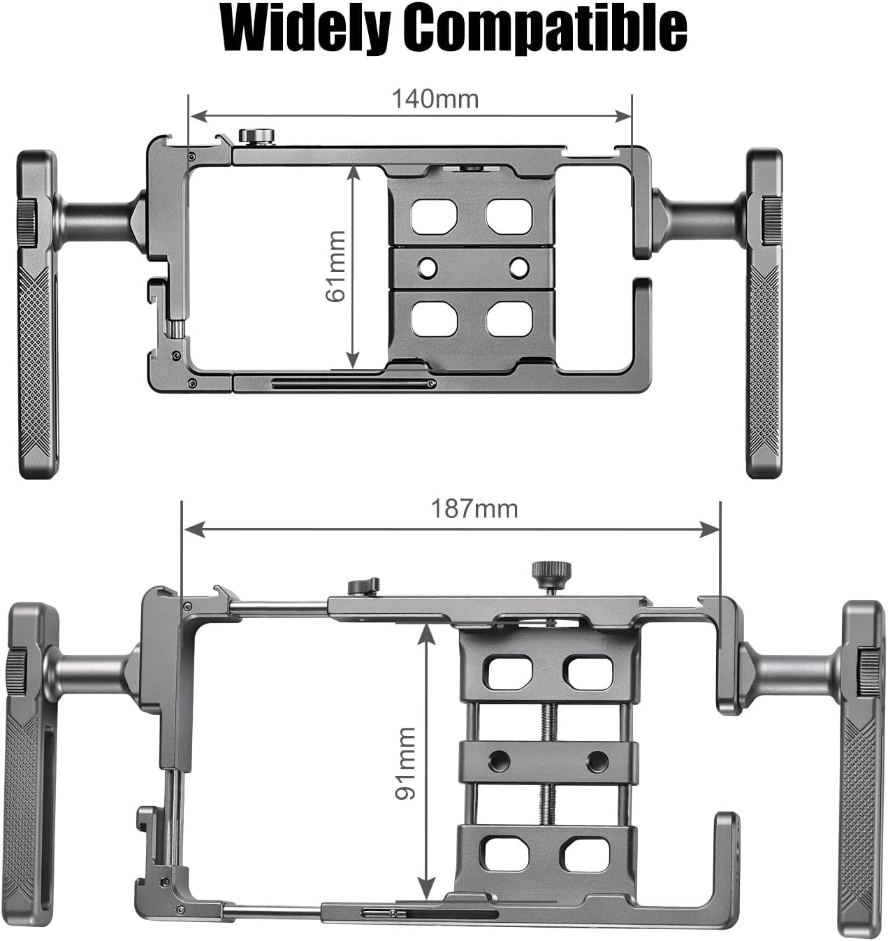 SUNWAYFOTO PCR-01 Smartphone Cage Universal Phone Video Rig Kit with Handle, Phone Stabilizer for Video Recording Cell Phone Filming Accessories