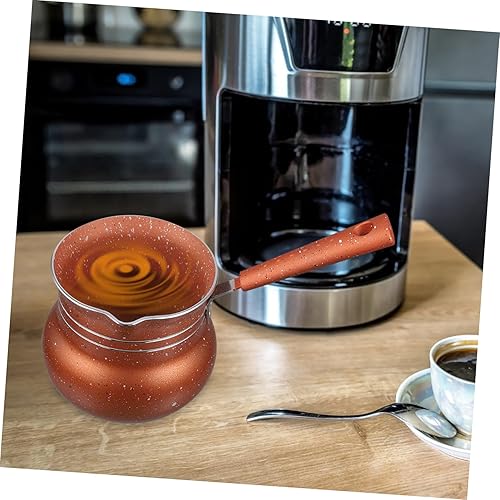 Miniatura 6 de HOMSFOU Olla de leche pequeña Olla de queso Olla de café de cerámica Calentador de café Olla de salsa Olla de ramen Olla de cocina de alimentos Olla