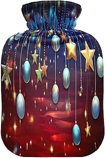 Wajiw Hot Water Bottle with Cover 2L Warm Water Bottle for Hot and Cold Compress Hot and Cold Therapies,Hand Feet Warmer,Christmas Ball