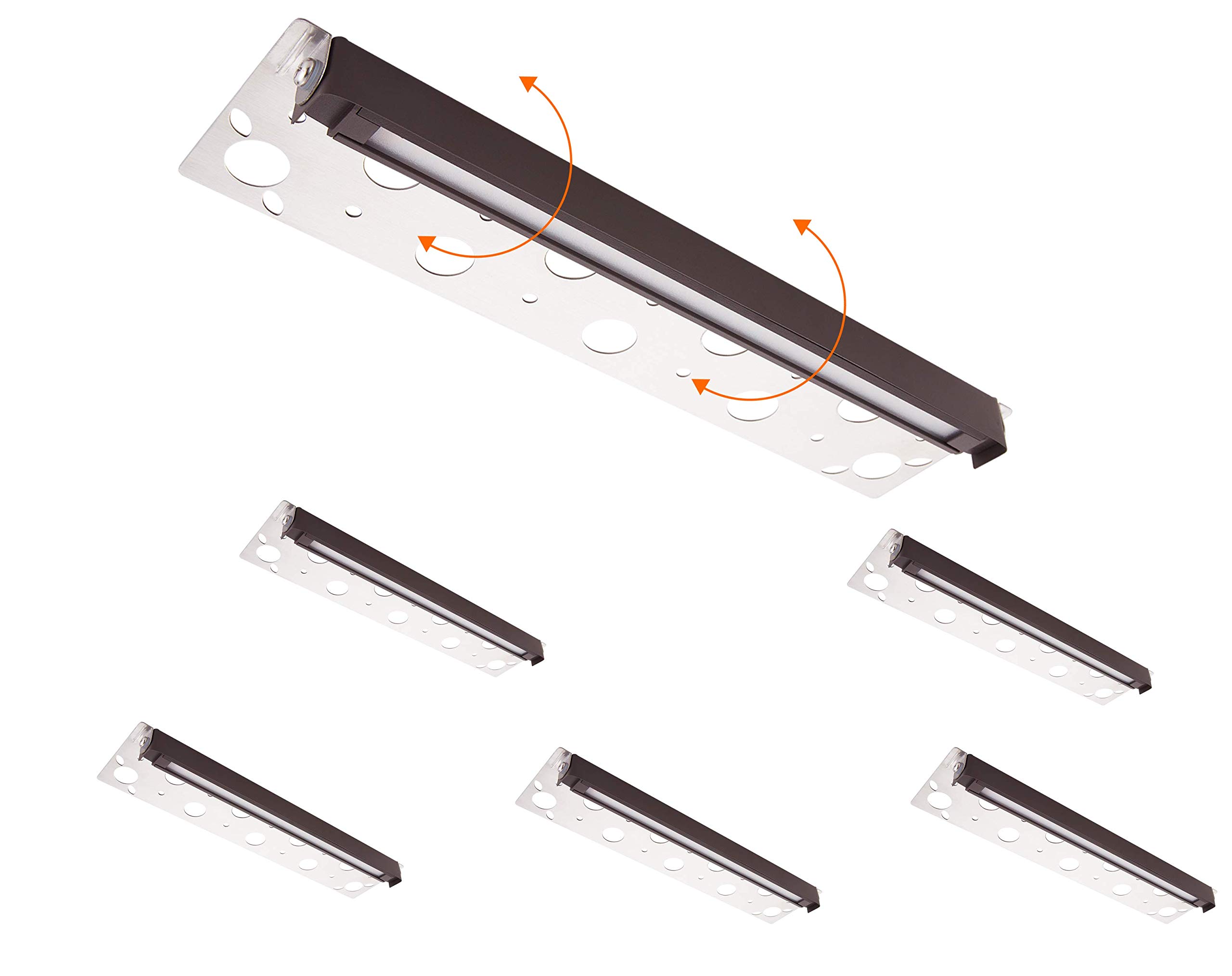 [6 Pack] Cloudy Bay 12 Inch 12V-15 VAC/DC Low Voltage Hardscape Lighting Paver Light,Retaining Wall Lights Outdoor,IP65 Waterproof, 7W 2700K Soft White,Frost Lens Deck Step Light