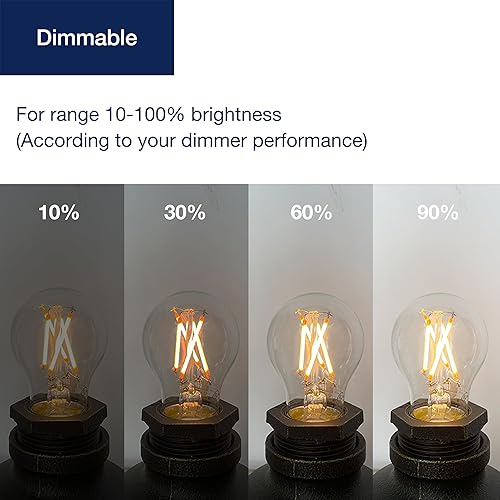 Miniatura 3 de FLSNT Bombillas LED A15 E12 para candelabro equivalente a 60 W, bombillas LED Edison para candelabro, regulables, blanco suave de 2700 K, CRI alto
