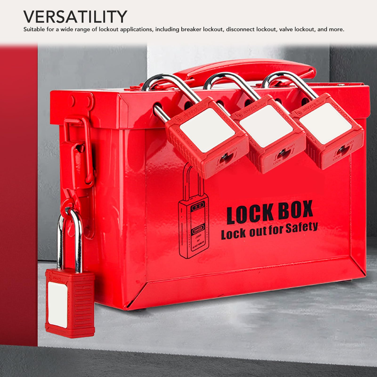 Roestvrijstalen LOTO Groepsbox Veiligheid Lockout Tagout Box Roestvrij Staal - Veiligheidsgroep Hangslotbox Voor Maximaal 13 Hangsloten | Voor Stroomonderbrekers En Machines Industriële Vergrendelingsbox