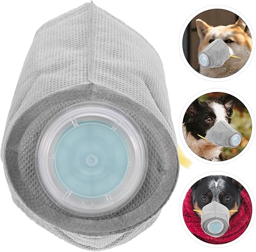 Vista 26 de STOBOK Mascarillas ajustables de gas para perros, bozal para perros, reutilizables, transpirables, protección bucal, filtro de contaminantes