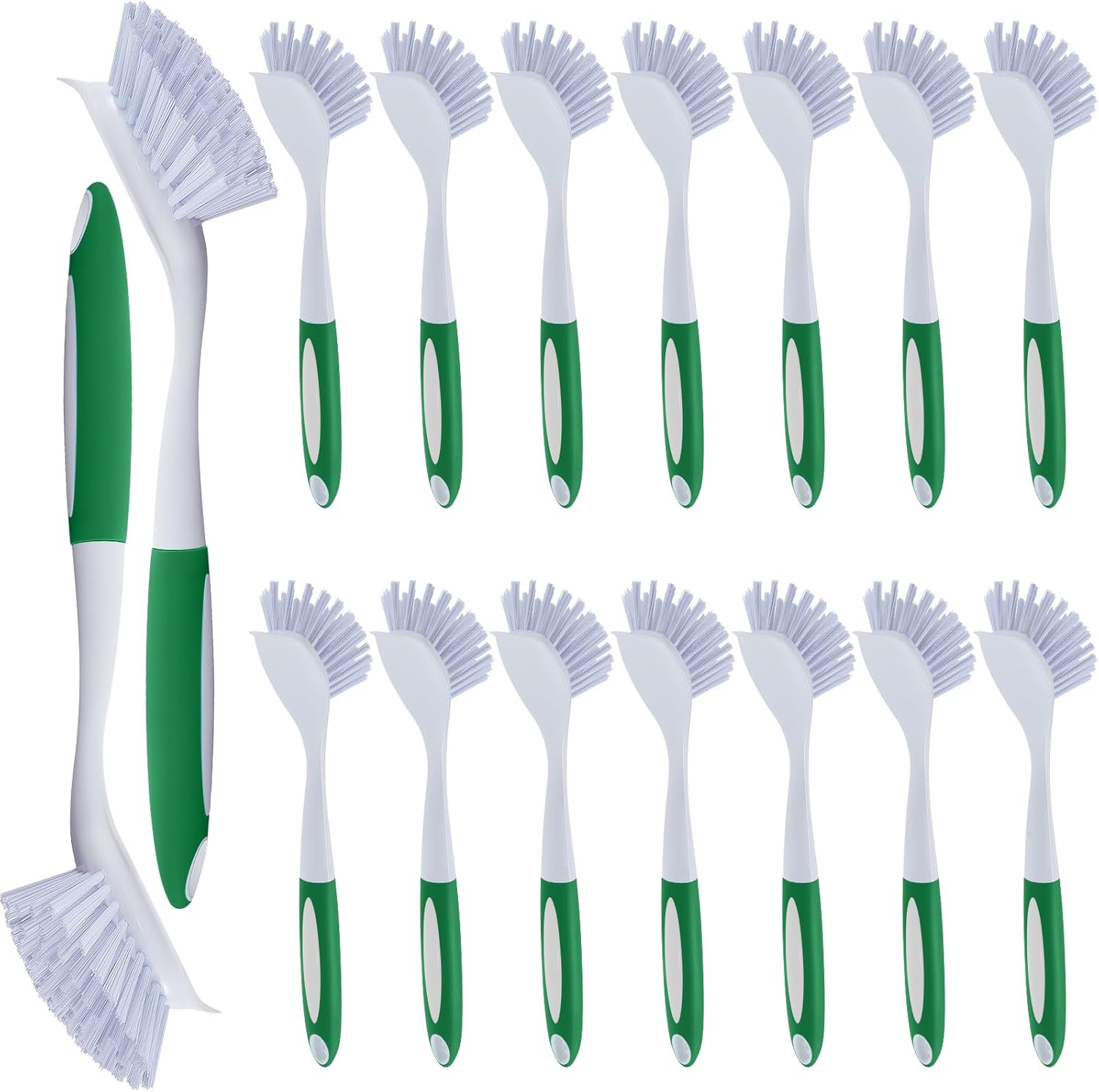 Hsei 20 Pcs Kitchen Scrub Dish Brush Bulk with Long Handle Dish Scrubber with Stiff Bristles Washing Scrub Brushes Housekeeping or Cleaning Company Hotel (Green) Hsei 20 Pcs Kitchen Scrub Dish Brush Bulk with Long Handle Dish Scrubber with Stiff Bristles Washing Scrub Brushes Housekeeping or Cleaning Company Hotel (Green)