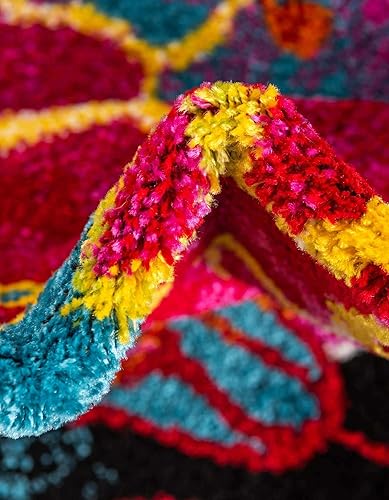 Miniatura 6 de Unique Loom Lyon Collection - Kennedy - Alfombra rectangular de 7 pies 10 pulgadas x 11 pies, color negro y verde