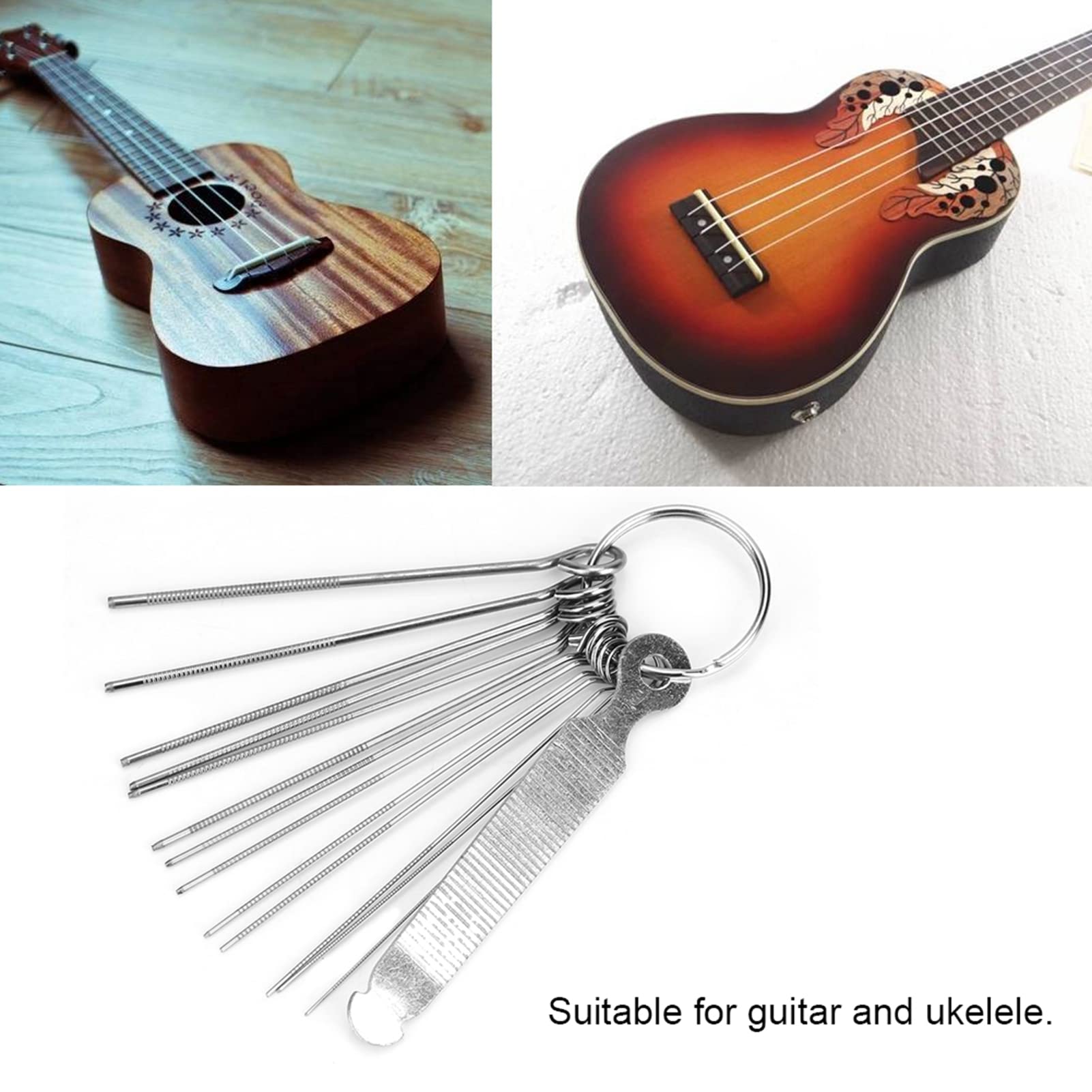 Guitar Nut File Set, Bridge Nut Files Saddle Files 13 Needles Tool Kit for String Instruments Luthier Repair Kit - Image 3