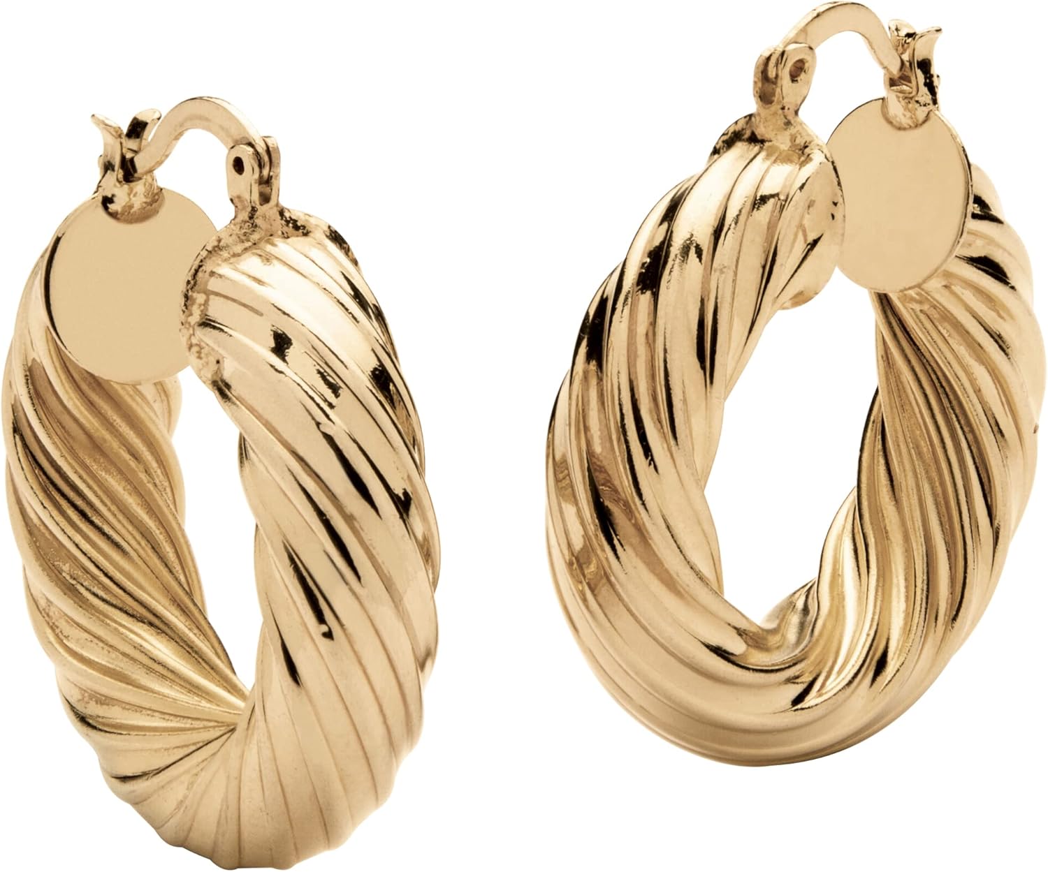 PalmBeach Goldtone Twisted Hoop Earrings (38mm)