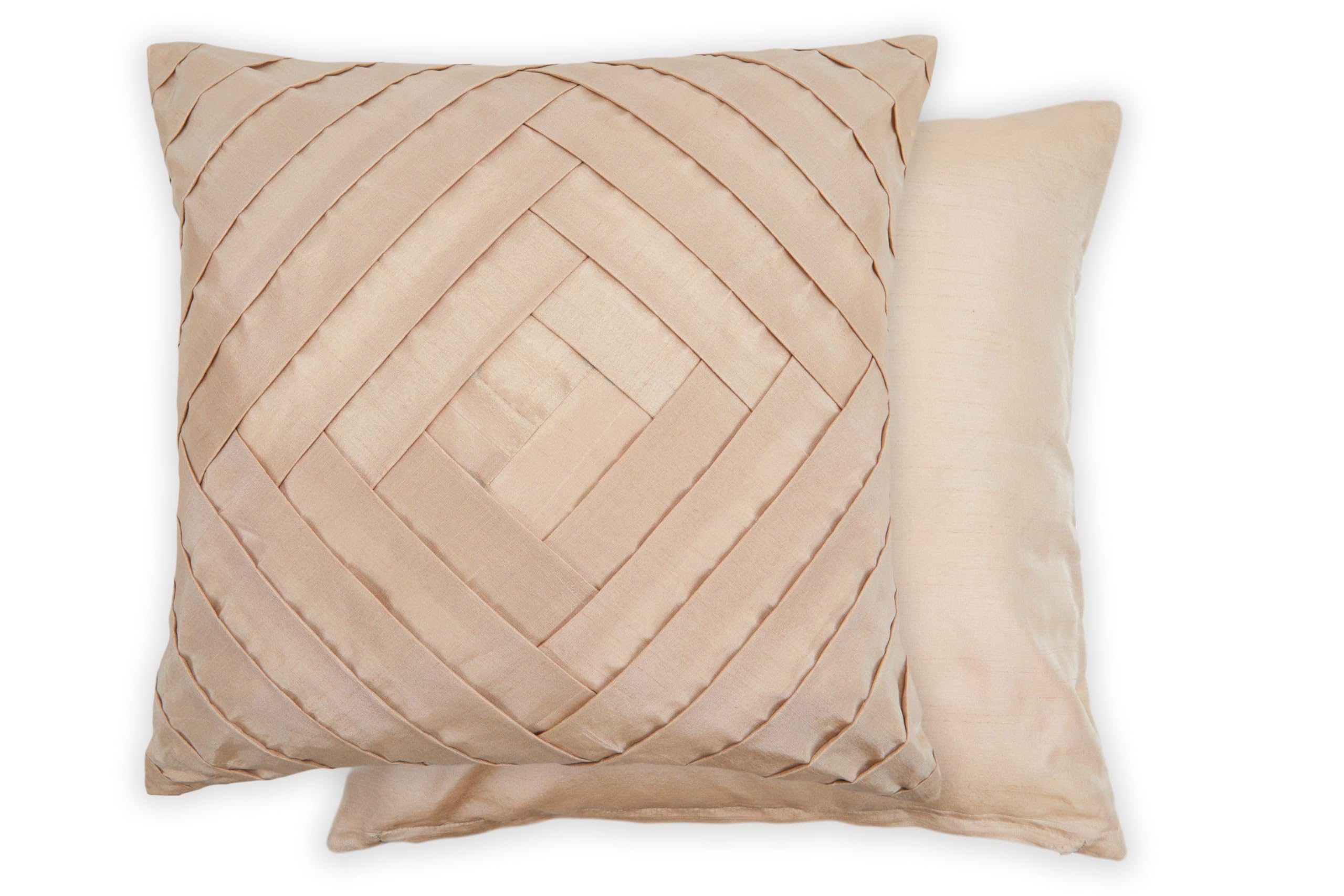 Emma Barclay Cream Serenity - Pleated Cushion Cover In Taupe - 17X17 (43X43cm)