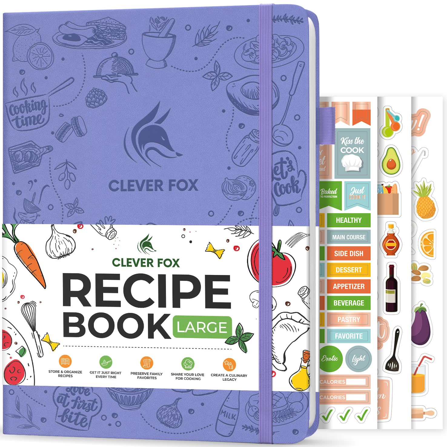 Clever Fox Recipe Book, Make Your Own Family Cookbook, Blank Recipe Notebook Organizer