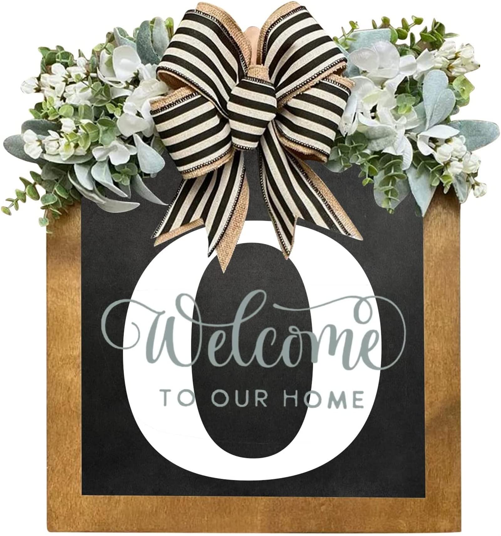 Photo 1 of 16'' Personalized Last Name Welcome Sign, Door Wreaths for Front Door Outside, Spring Wreath for Front Door Decor, Farmhouse New Home Gifts for Home (O)