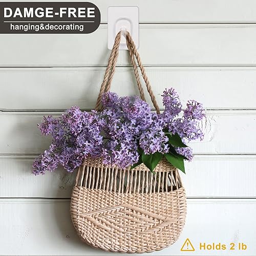 Miniatura 2 de 27 mini ganchos transparentes para interiores con tiras adhesivas, ganchos de pared pequeños sin daños, adhesivos para colgar decoraciones de