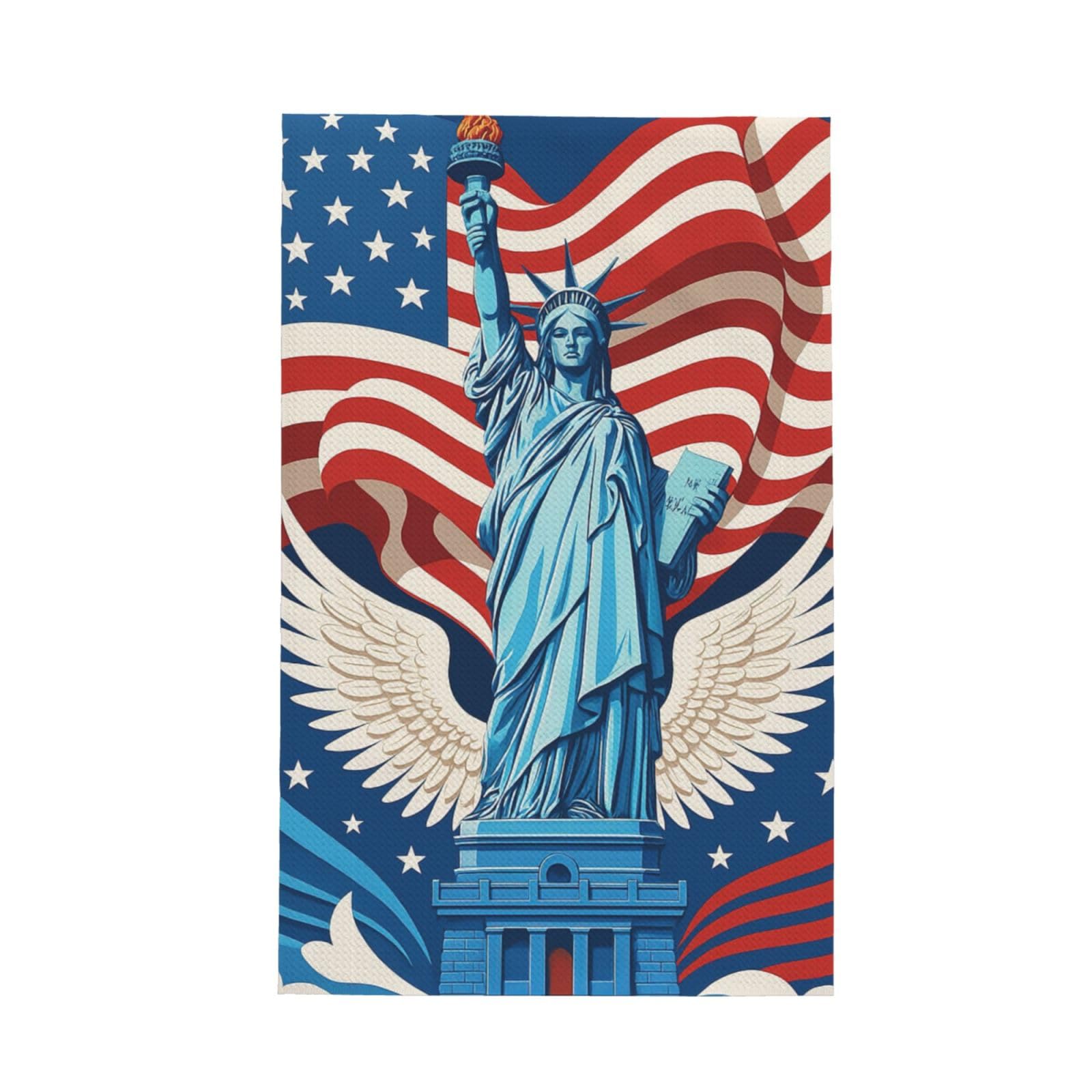 Xxahnbm Black Statue Of Liberty Print Waffle Kitchen Towel,Absorbent Hand Towel