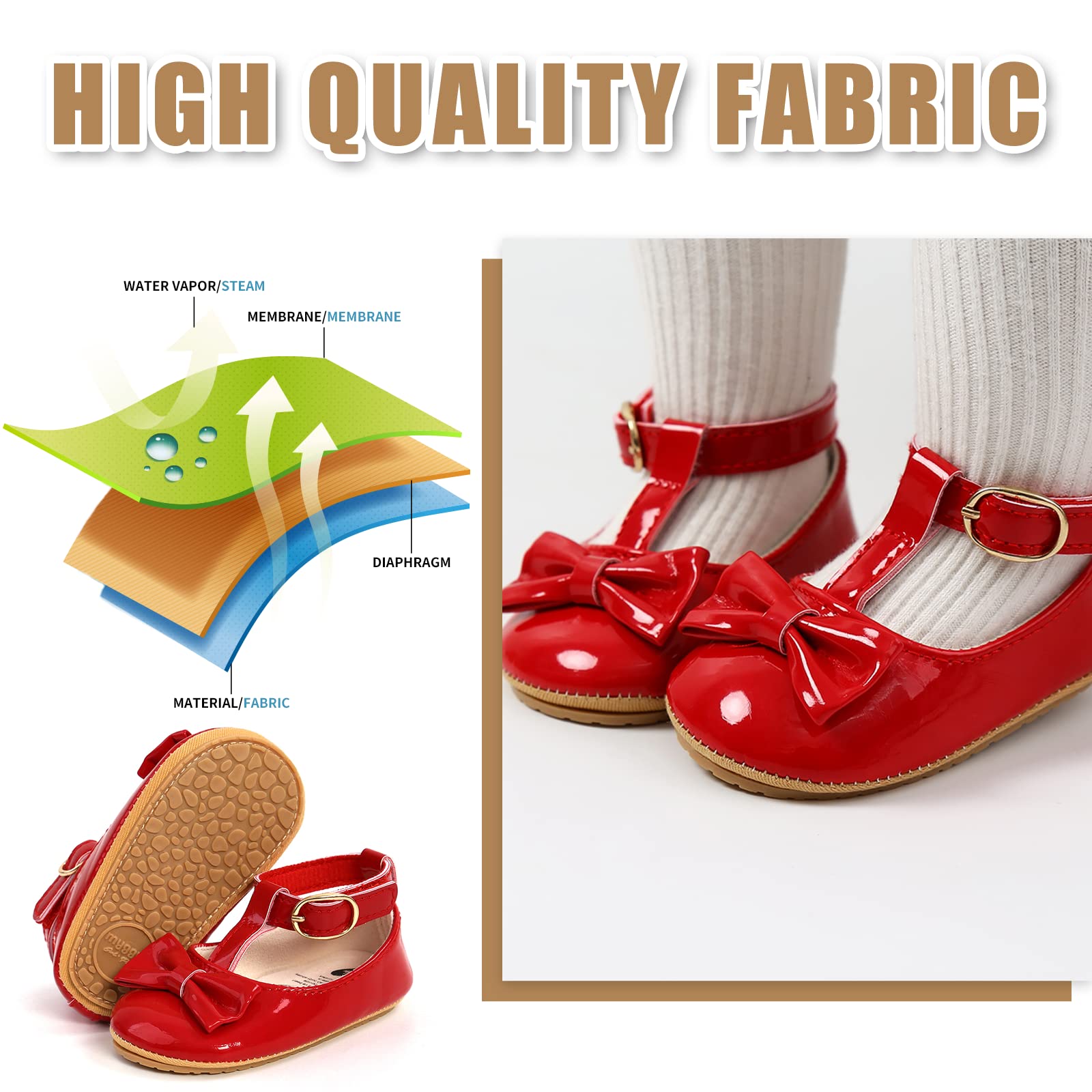Baby Girls First Walking Shoes Mary Jane PU Leather Anti-Slip Princess Shoes Infant Baby Shoes — view 18