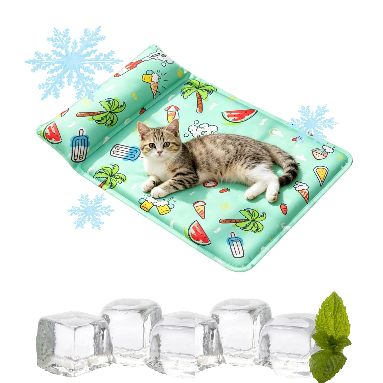 Tapis de refroidissement pour animal respirant et léger avec oreiller doux