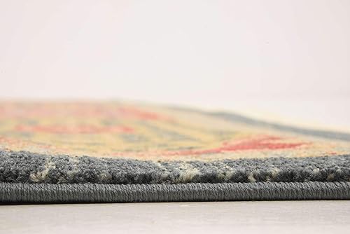 Miniatura 8 de Unique Loom Palace Collection - Alfombra Jefferson (10 pies, cuadrada, azul marinorojo)