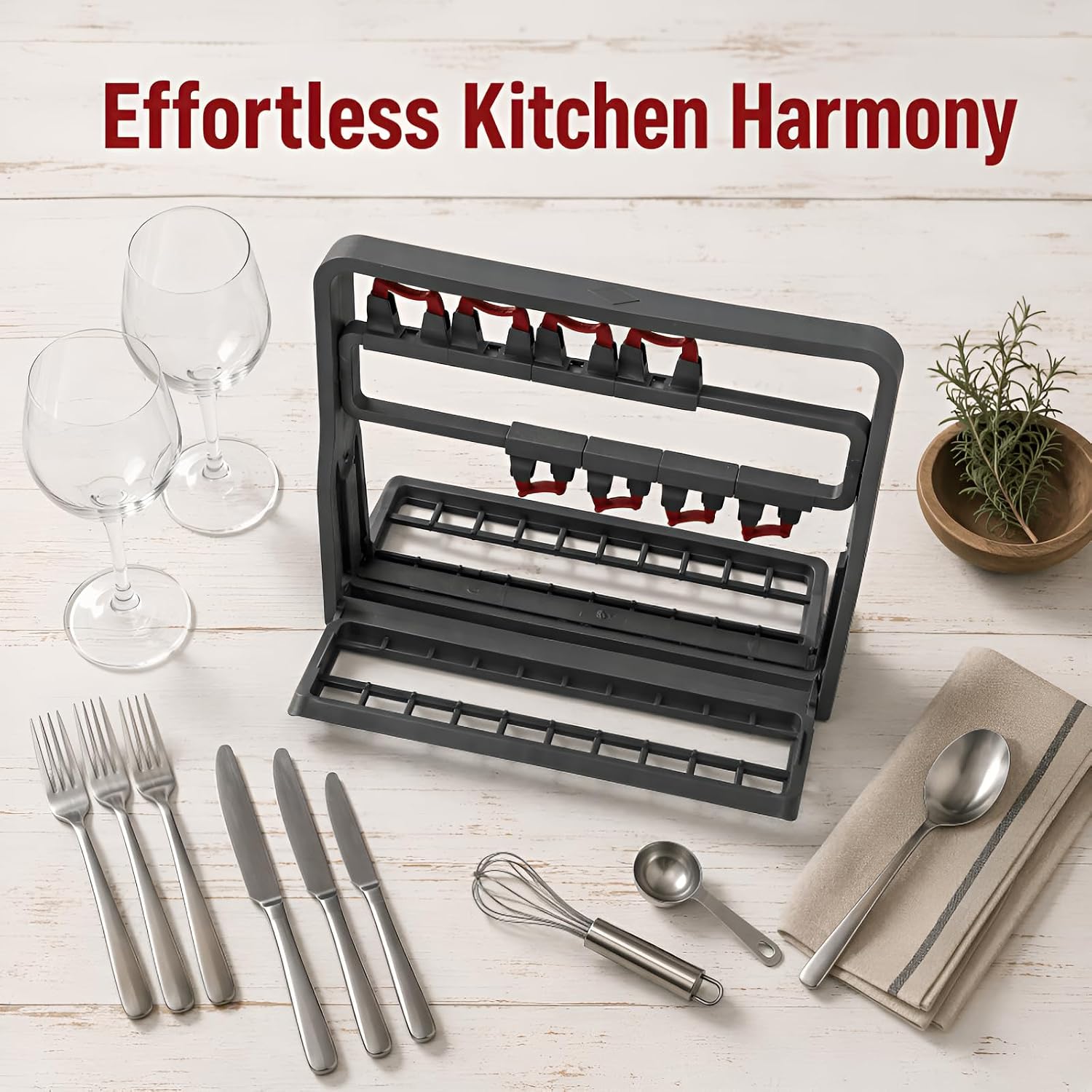 Dishwasher Silverware Basket, Black PP Cutlery Holder