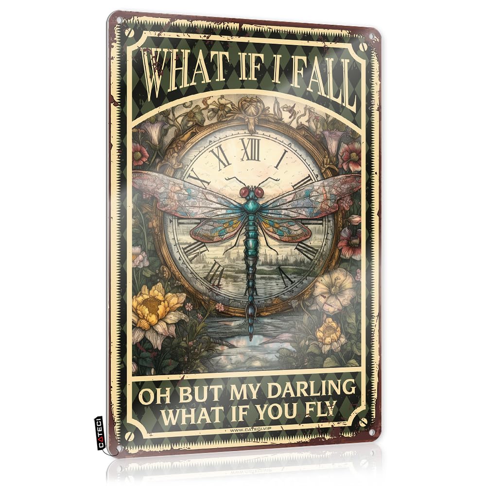 MWFKKADDB Metal Signs For Home Bar What If I Fall Oh But My Darling If You Fly Tin Sign Metal Posterretro Signshome Decor Aestheticcouples Bedroom Funnymetal Sign Bedroom Door Sign(30X40CM)