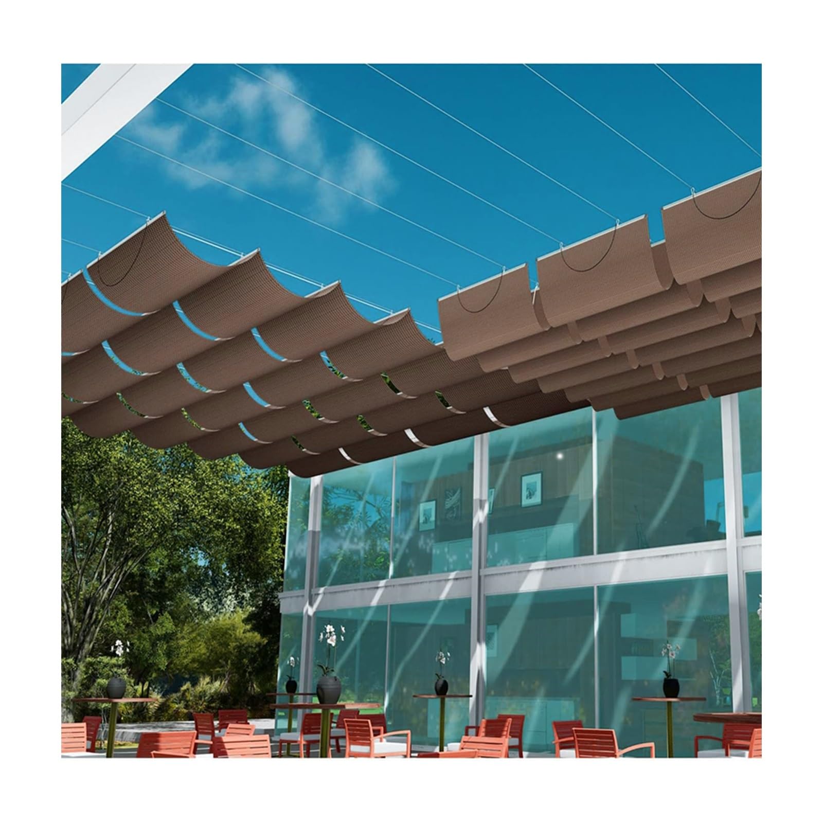 Pergola rétractable en U pour terrasse et jardin avec kit