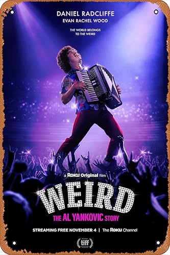 Miniatura 1 de Zuhhgii Weird The Al Yankovic Story (Daniel Radcliffe, Evan Rachel Wood) - Cartel de la película de hojalata para película, cine, teatro, letrero de