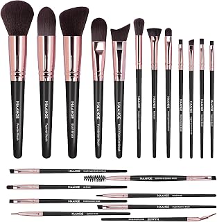 20 Pcs Makeup Brushes, MAANGE Professional Makeup Brush Set Foundation Blush Eyeshadow Concealer Blending Contour Brush Premium Synthetic Makeup Brushes Set (Black Gold)