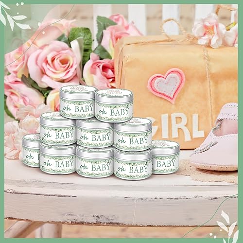 Miniatura 7 de Funtery 12 velas de fiesta de baby shower para invitados, velas perfumadas de lavanda, velas rústicas para revelación de género, regalos de retorno