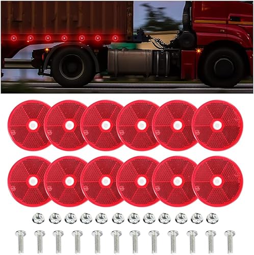 Miniatura 1 de chevrom 12 calcomanías reflectantes de seguridad, universales de plástico rectangular para pegar o atornillar, reflector de automóvil, reflectores