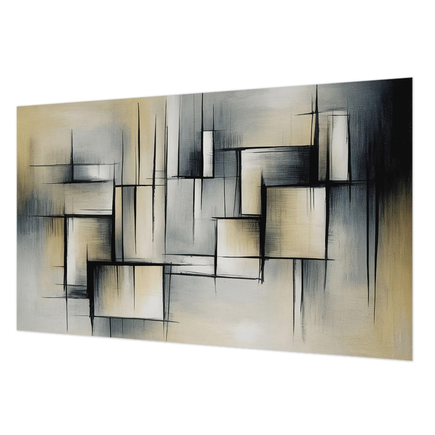 Papier peint intissé géométrie abstraite 416x254 cm pour salon