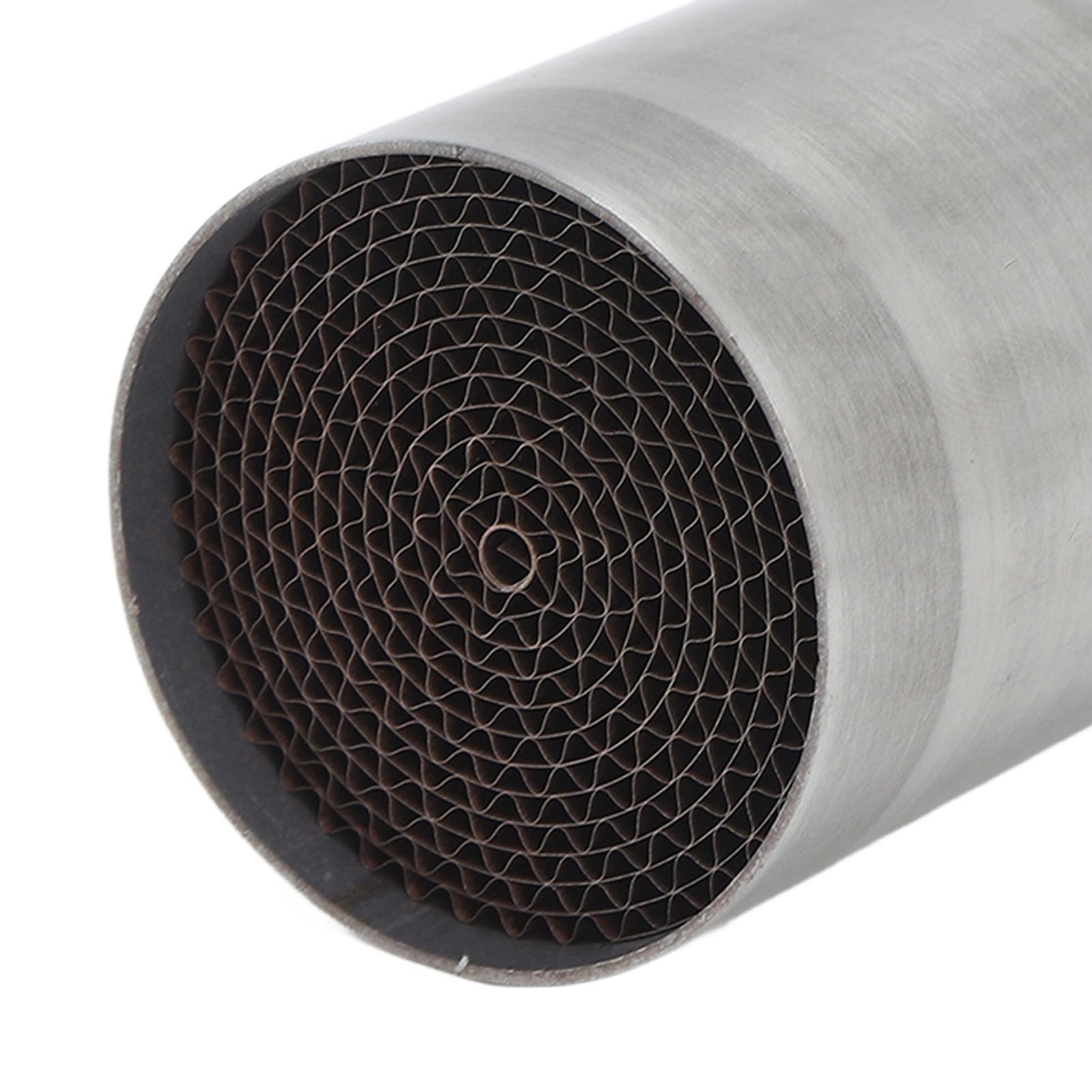 Qiilu Moto Tuyau D'échappement Catalyseur en Fer Avant Moyen Silencieux D'échappement Catalyseur Universel pour Moto (53 * 100mm)