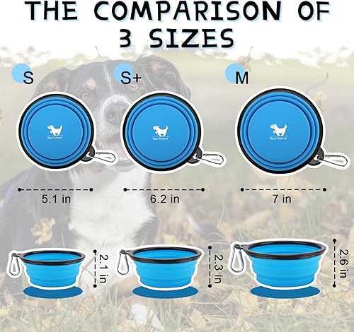 Miniatura 3 de Rest-Eazzzy Cuencos grandes plegables para perros de 33.8 fl oz, paquete de 2 cuencos de agua portátiles para perros, gatos y mascotas, plato