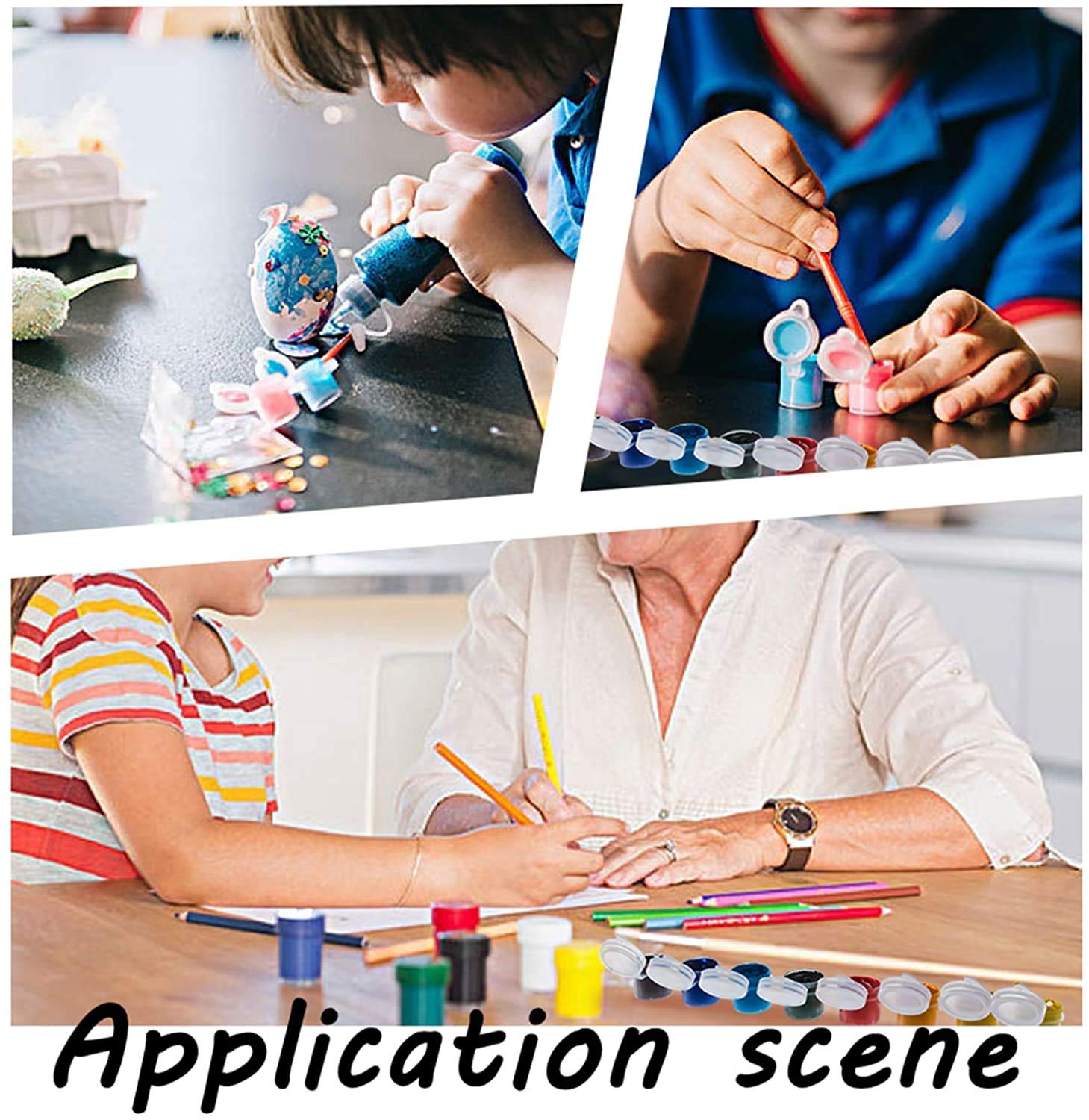 Buy PH PandaHall 120 Pots 5ml Mini Empty Paint Pot Pod Strips Paint