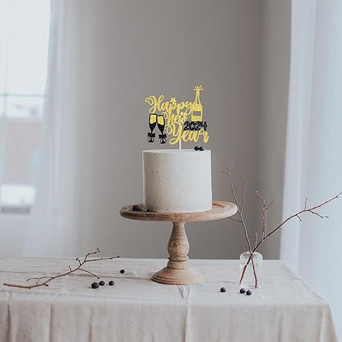 Miniatura 6 de 1 decoración para pastel de Año Nuevo 2024 con purpurina de estrella y saludos a 2024, decoración de pastel Hello 2024 para celebrar la bienvenida