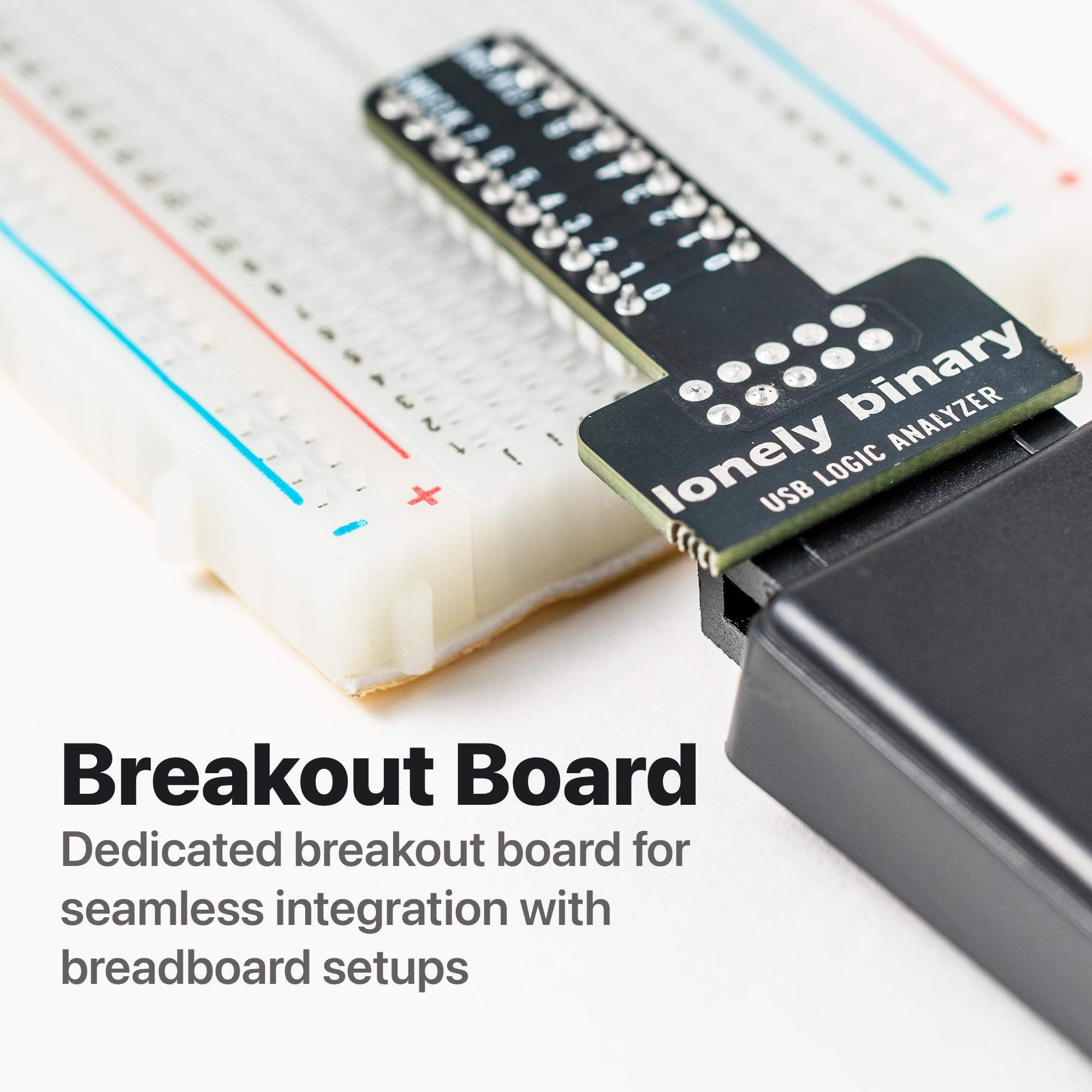 Lonely Binary Logic Analyzer 8 Kanäle 24MHz USB-Kit mit Basismodul, Breadboard Breakout Board, USB-A & Typ-C-Kabel, Testclips, Krokodilklemmen, kompatibel mit Arduino ESP32 STEM DIY-Projekten