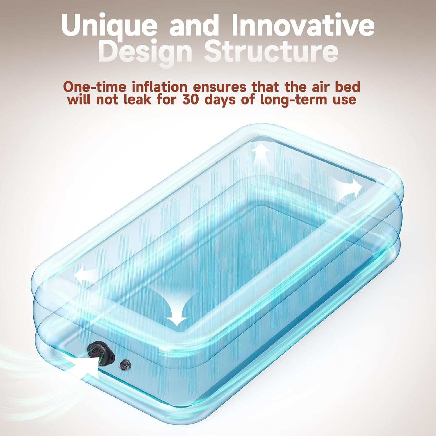 Twin Air Mattress Set with Cotton Filled Mattress Topper and Rechargeable Built in Pump