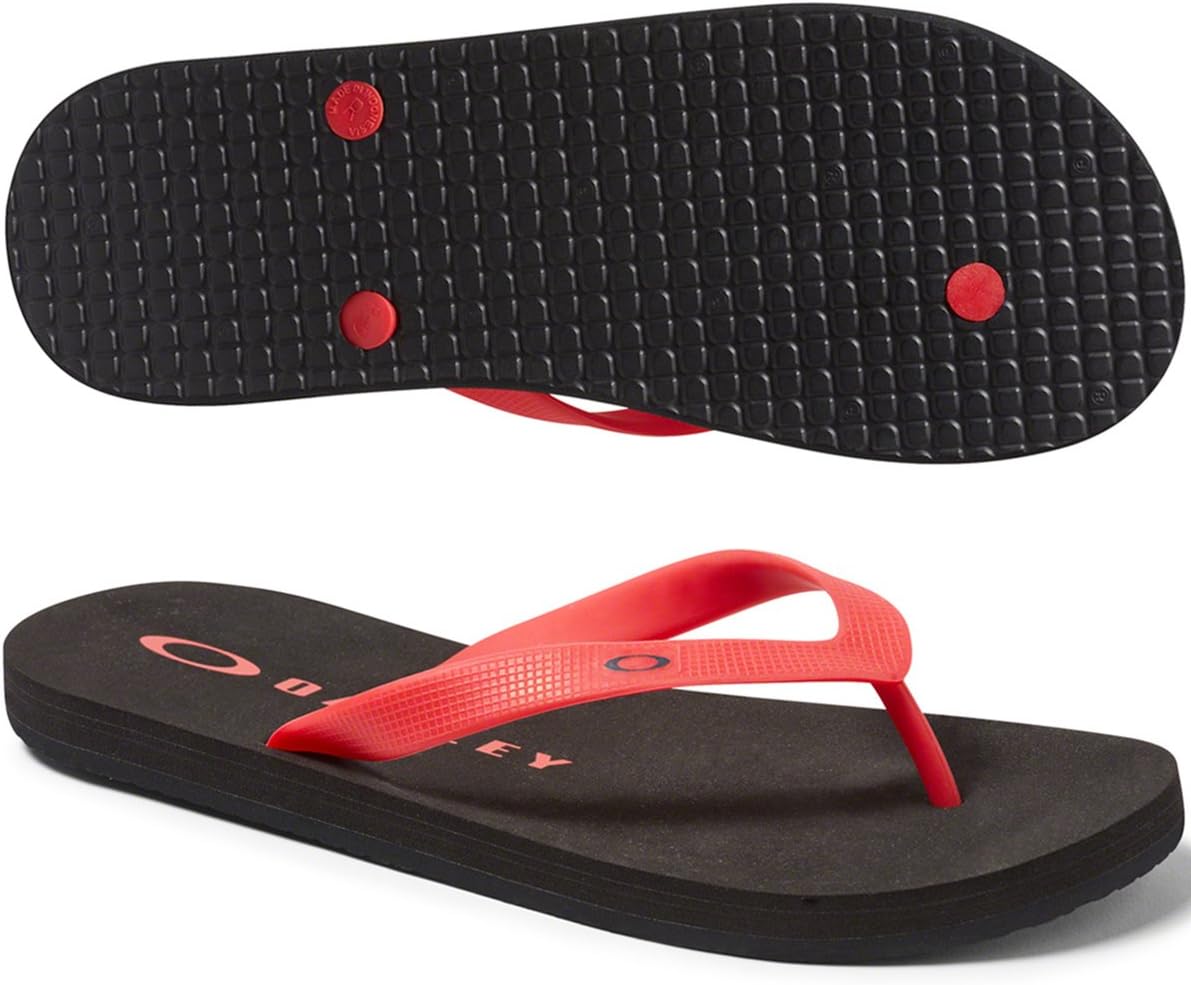 Oakley 15029-465-8 Mens Footwear: FROGSKIN FLIP FLOP - Red Line (Size: 8)