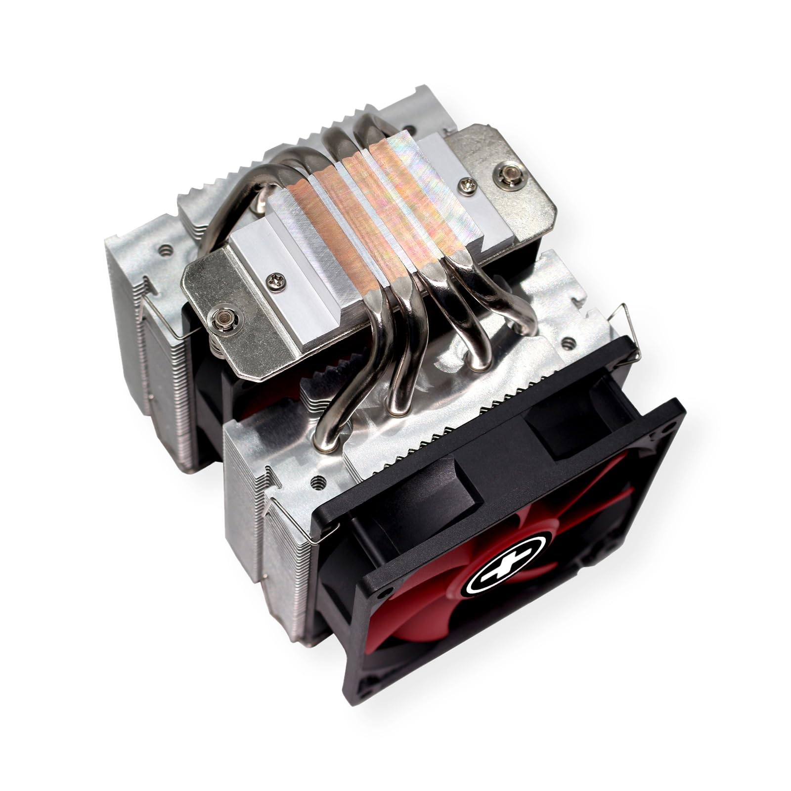 Xilence M504D - Radiatore CPU AMD e Intel, 2 ventole PWM da 92 mm, 180 W TDP, rosso/nero/argento