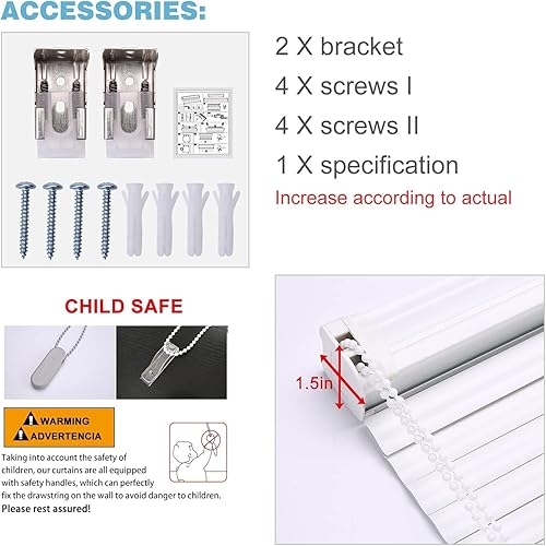 Vista 32 de MYshade Mini persianas horizontales de vinilo personalizadas para ventanas, persianas con cable con imagen, texto y tamaño personalizados, fáciles