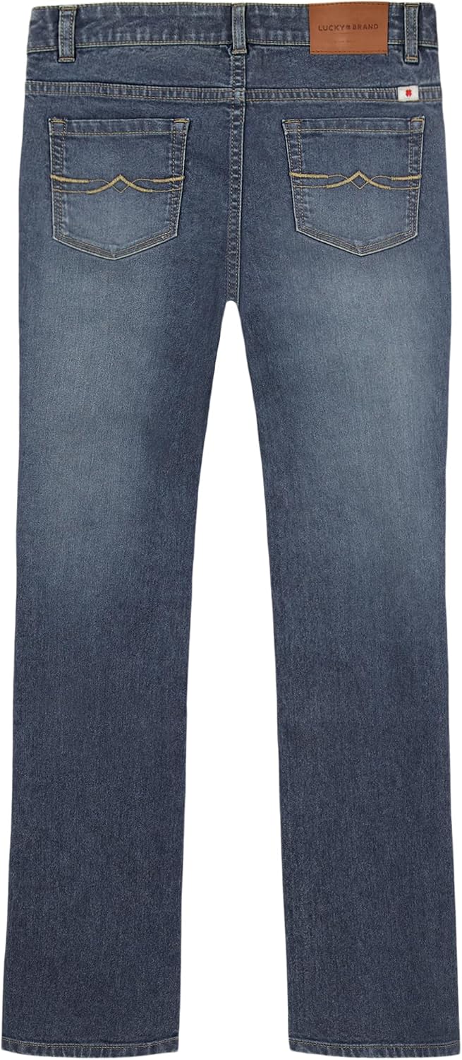 Lucky Brand Boys' Loose Fit Stretch Denim Jeans, 5-Pocket Style, Zipper Fly & Button Closure