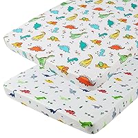 Vista 12 de Onacosht Pack n Play Sheets - Juego de 3 sábanas unisex para bebé, tejido elástico, portátil, de punto de jersey, funda de colchón para cuna