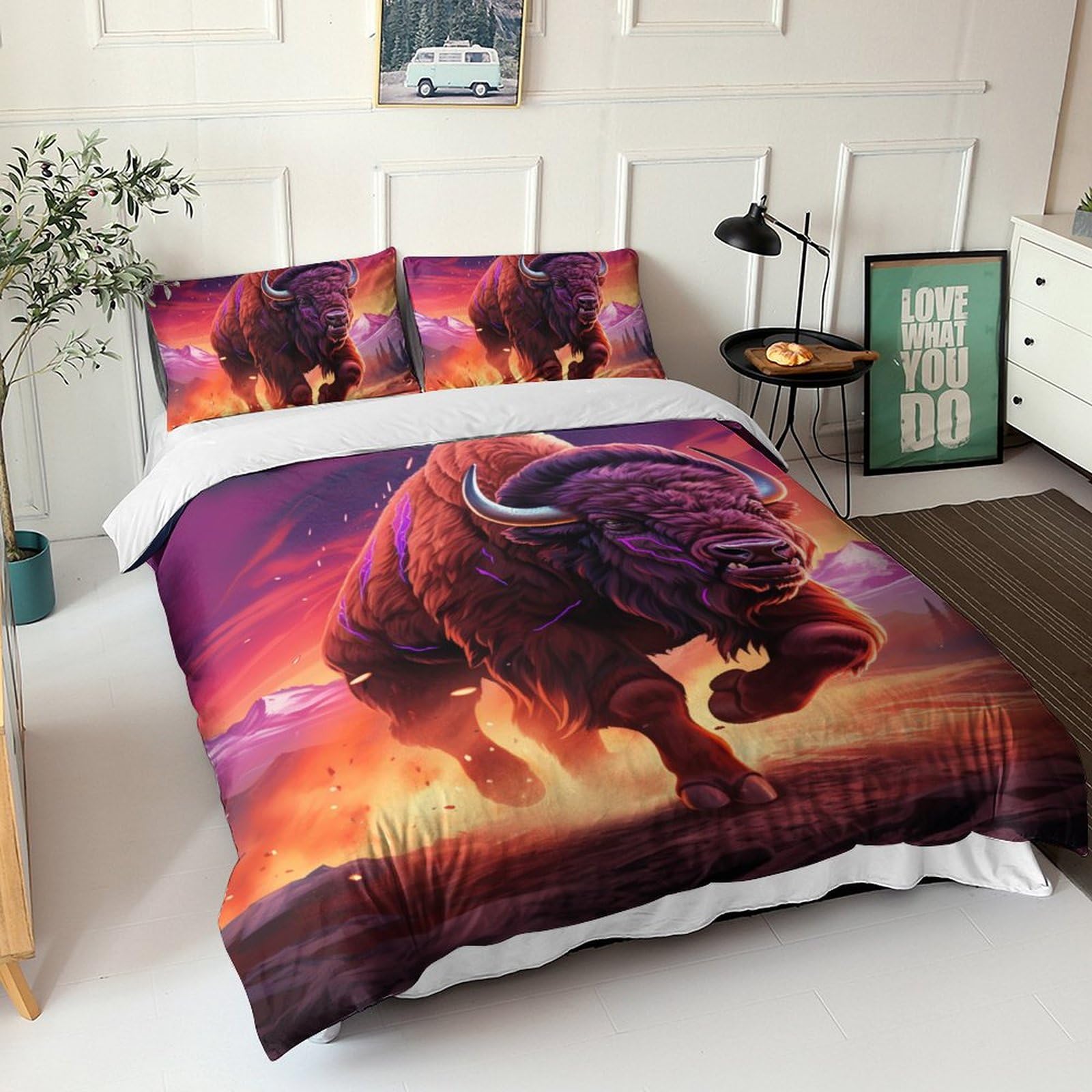 Parure de lit 3D bison pour transformer la chambre des ados et enfants