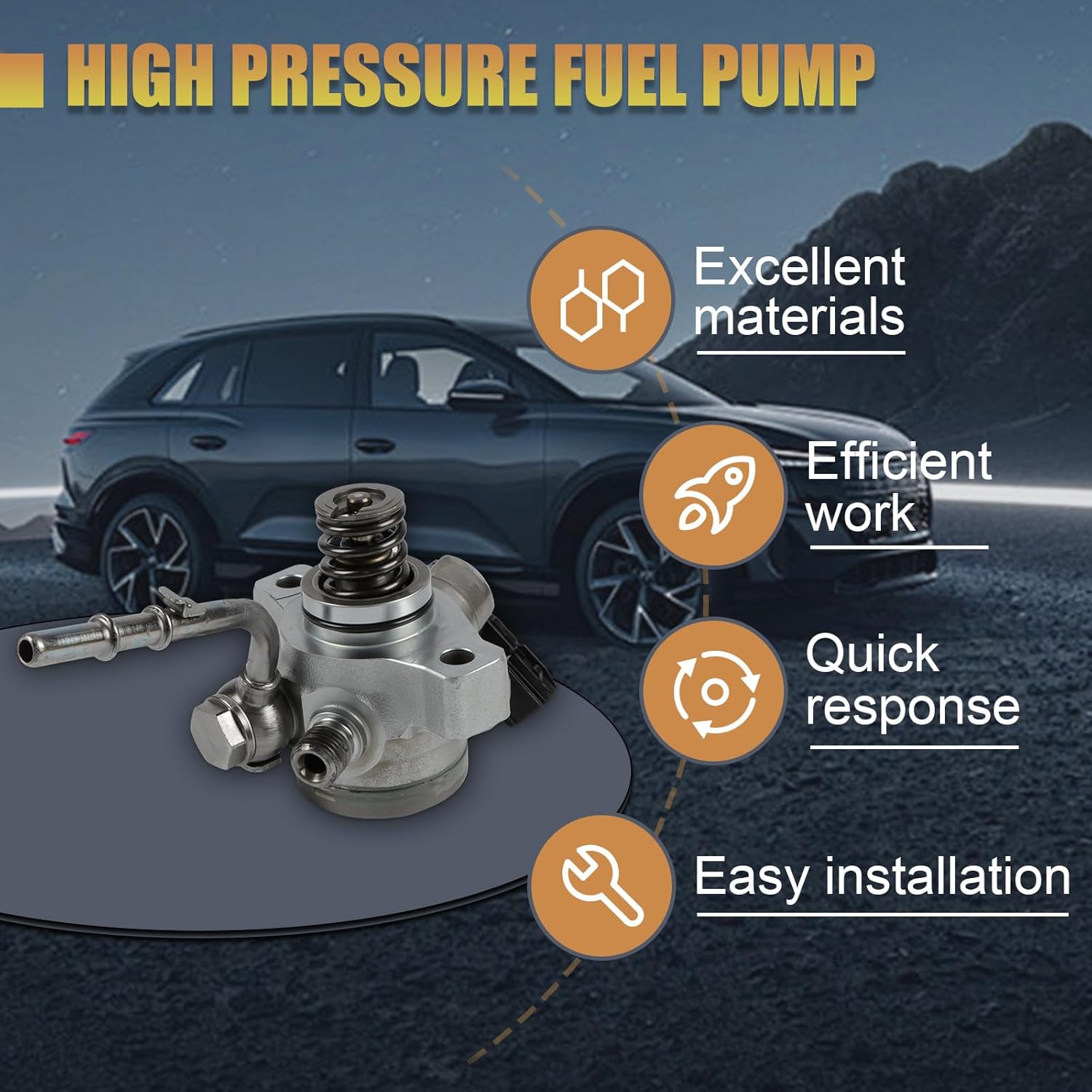 16790-5J6-A01 High Pressure Fuel Pump Fit for Acura MDX 14-20/RLX 14-20/TLX 15-20 3.5 V6 for Honda Odyssey 18-19/Pilot 16-17/Ridgeline 17-19 Replace OE 167905J6A01 167905J6305
