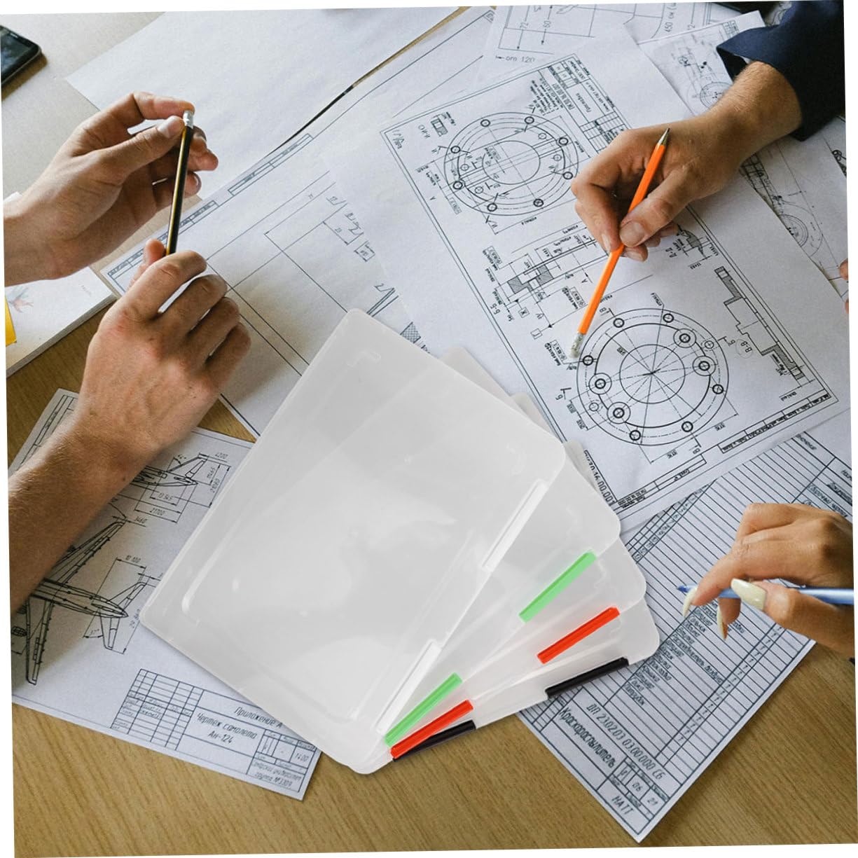 A4 Papieraufbewahrungsbox Transparent aus Kunststoff 4 Stück