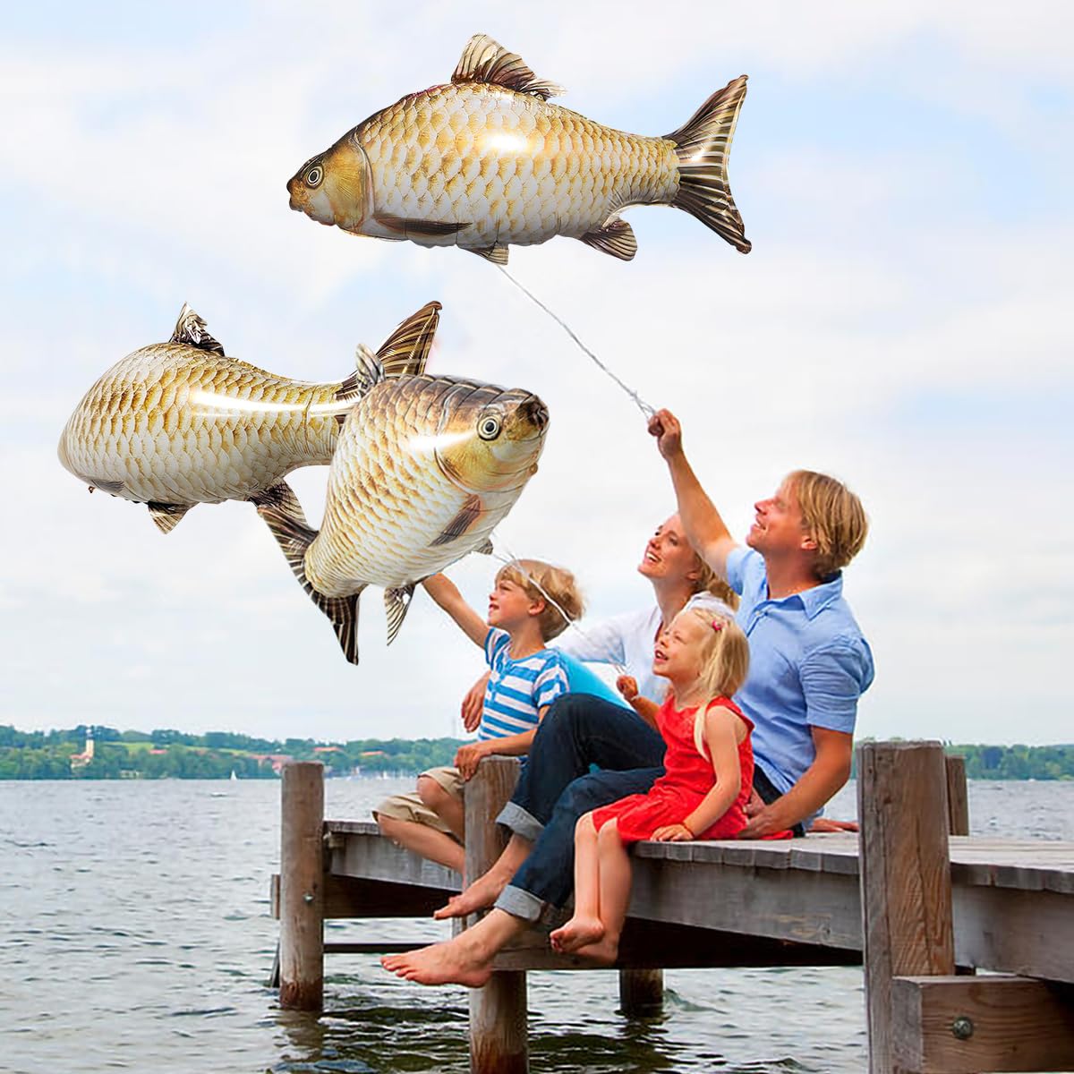 6 Stück Folienballons In Fischform - Wiederverwendbare Partydekoration Für Meeresthemen